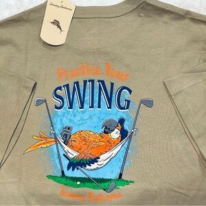 Tommy Bahama Men’s PRACTICE YOUR SWING Stone Khaki Tee Size XL